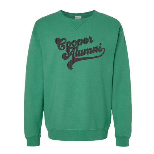 The Cooper Alumni Script | Adult Green Grass Crewneck Sweatshirt