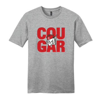 The COUGAR BLOCK | Adult Light Heather Grey Tee