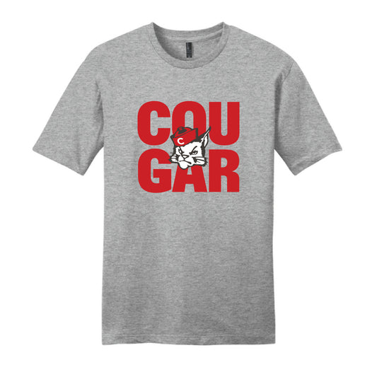 The COUGAR BLOCK | Adult Light Heather Grey Tee