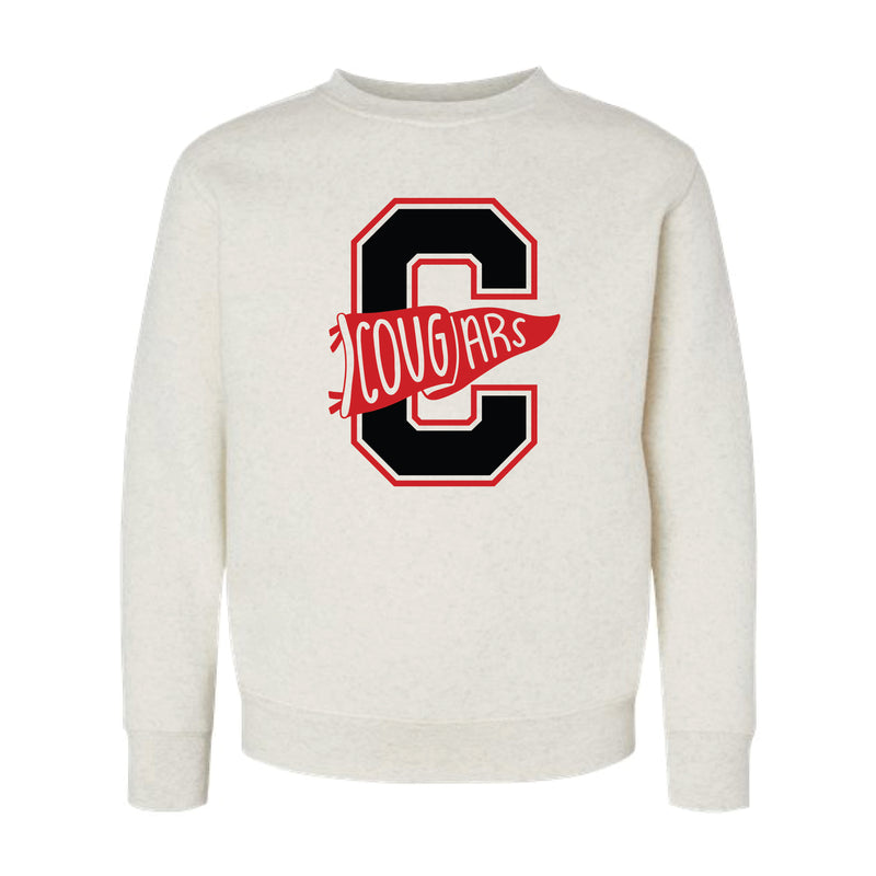 The Cougars Flag | Youth Natural Heather Sweatshirt