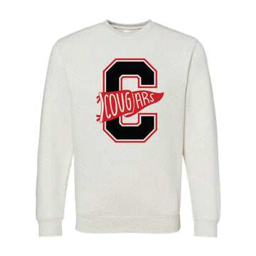 The Cougars Flag | Adult Natural Heather Sweatshirt