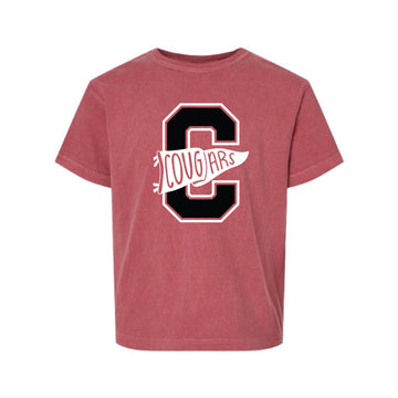 The Cougars Flag | Youth Crimson Tee