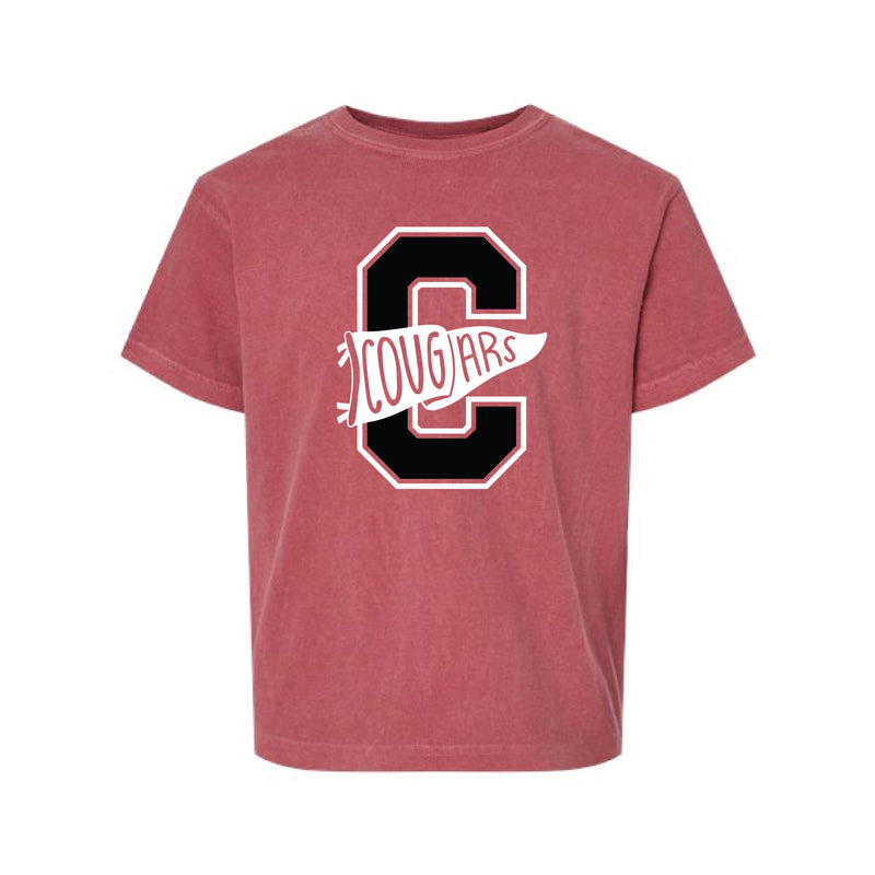 The Cougars Flag | Youth Crimson Tee