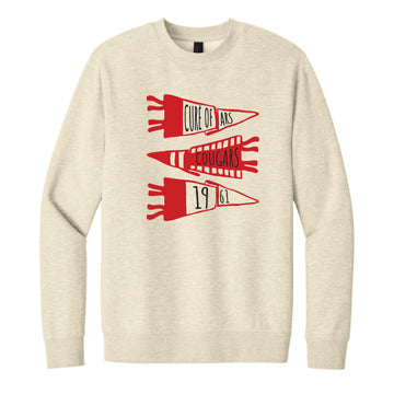 The Cougars Flags | Adult Oatmeal Heather Crewneck