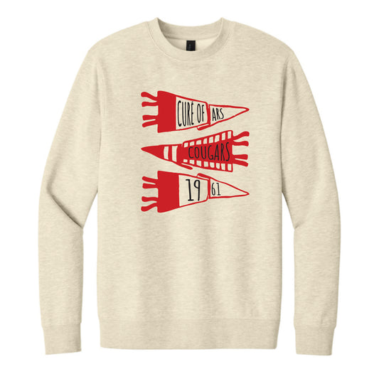 The Cougars Flags | Adult Oatmeal Heather Crewneck