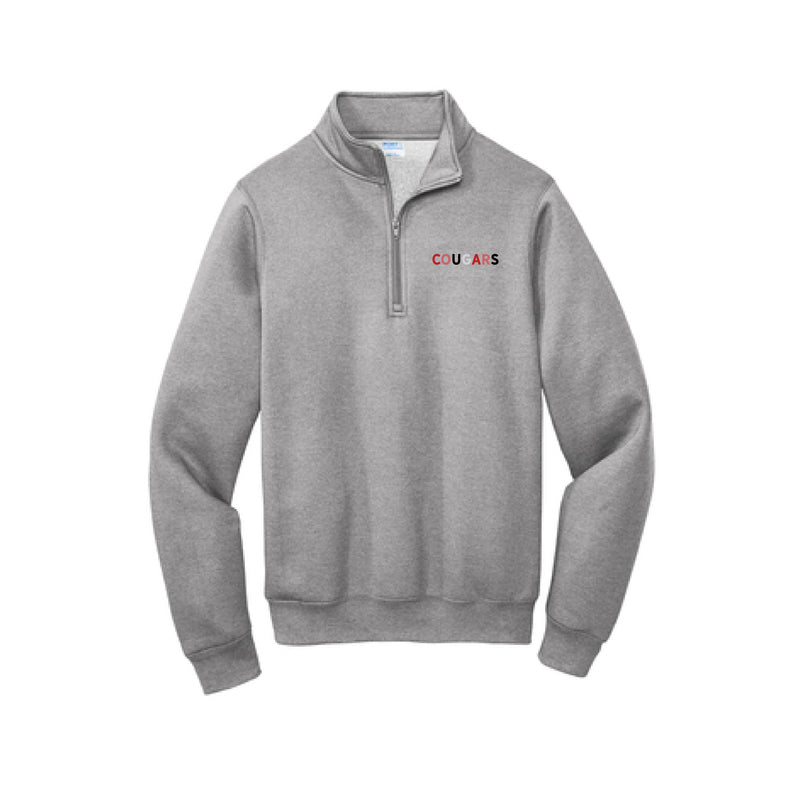 The Cougars Multi | Embroidered Athletic Heather 1/4 Zip Pullover