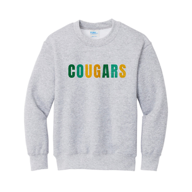 The Cougars Multi | Ash Youth Crewneck Sweatshirt