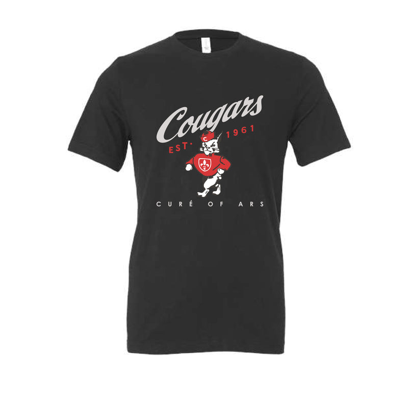 The Cougars Vintage Script | Dark Grey Tee