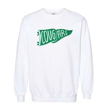 The Cougars Watercolor Pennant | White Sweatshirt