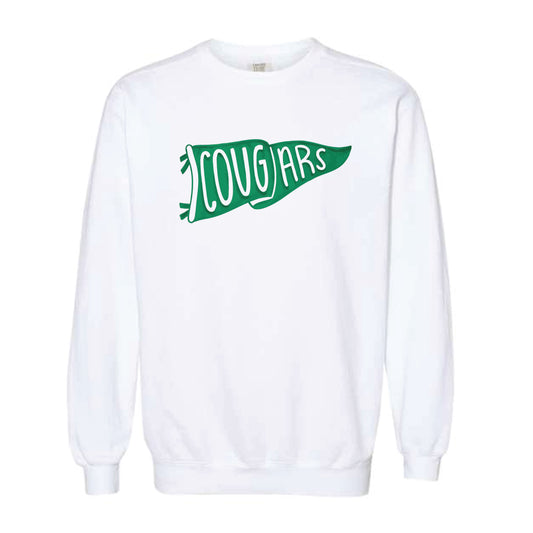 The Cougars Watercolor Pennant | White Sweatshirt