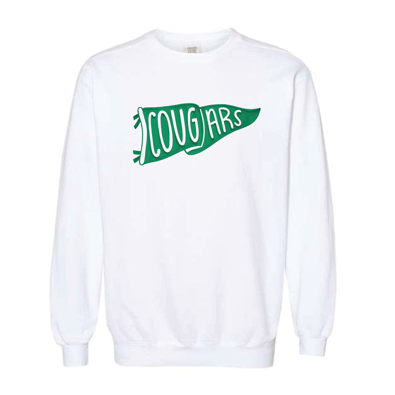 The Cougars Watercolor Pennant | White Sweatshirt