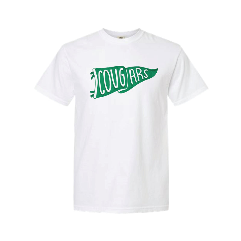 The Cougars Watercolor Pennant | White Tee