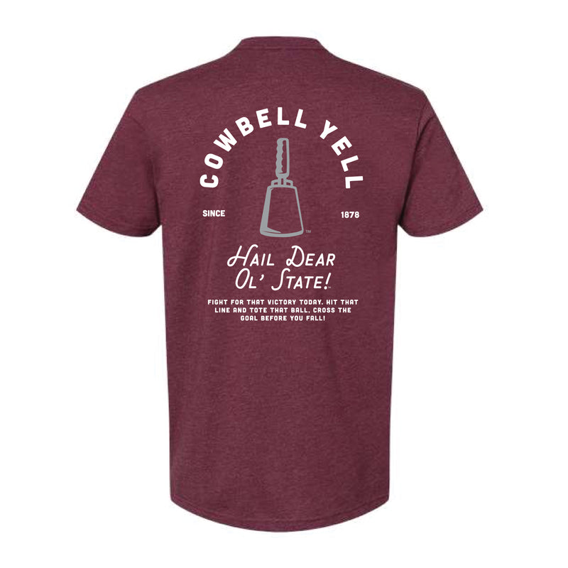 The Cowbell Yell Tradition | Heather Maroon Tee