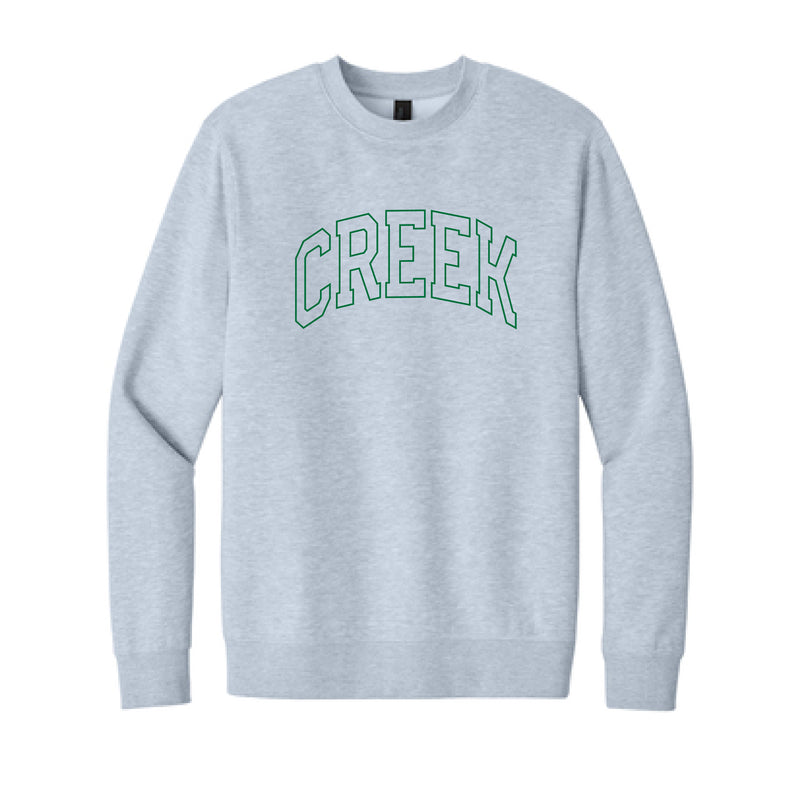 The Creek Outline Arch | Embroidered Light Heather Grey Crewneck Sweatshirt