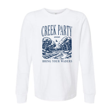 The Creek Party | Youth White Long Sleeve Tee