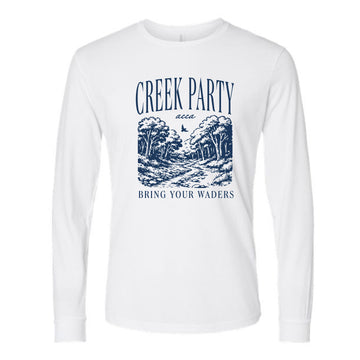 The Creek Party | Adult White Long Sleeve Tee