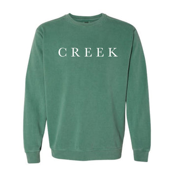 The Creek Serif | Adult Light Green Crewneck Sweatshirt