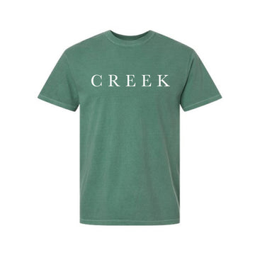 The Creek Serif | Adult Light Green Tee