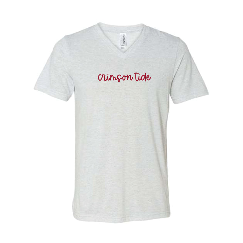 The Crimson Tide Cursive | White Fleck Triblend Tee