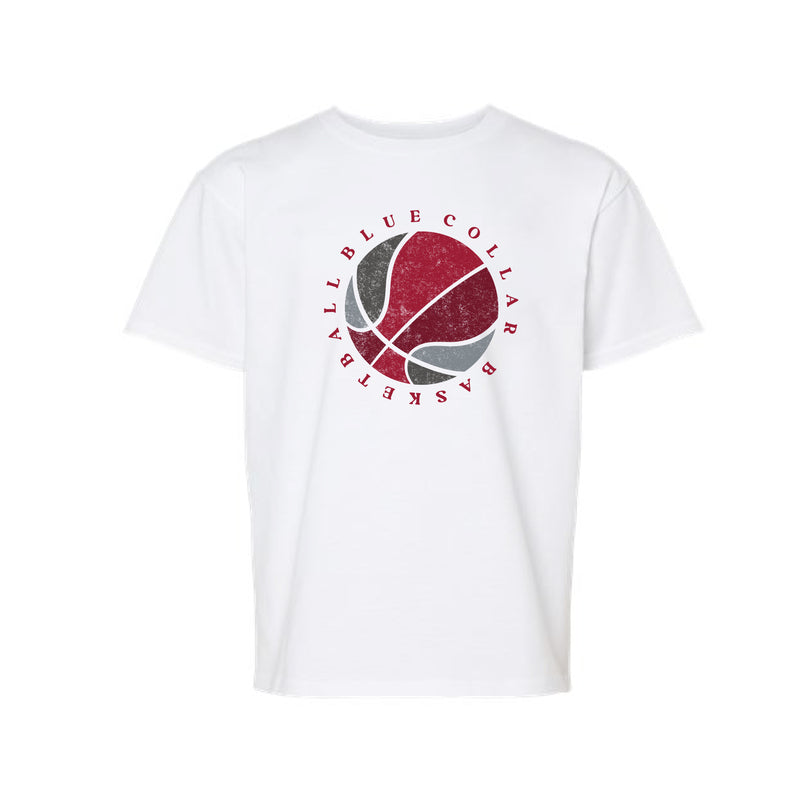 The Crimson & White Basketball | White Youth Tee