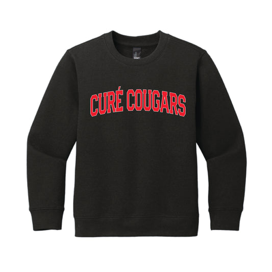 The Cure' Cougars Arch | Youth Black Crewneck Sweatshirt