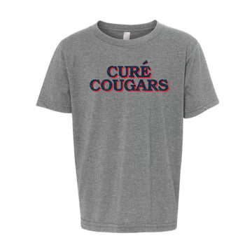 The Cure' Cougars Serif | Youth Dark Heather Grey Tee