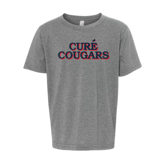 The Cure' Cougars Serif | Youth Dark Heather Grey Tee