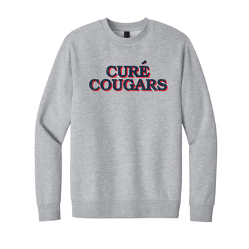 The Cure' Cougars Serif | Adult Light Heather Grey Crew