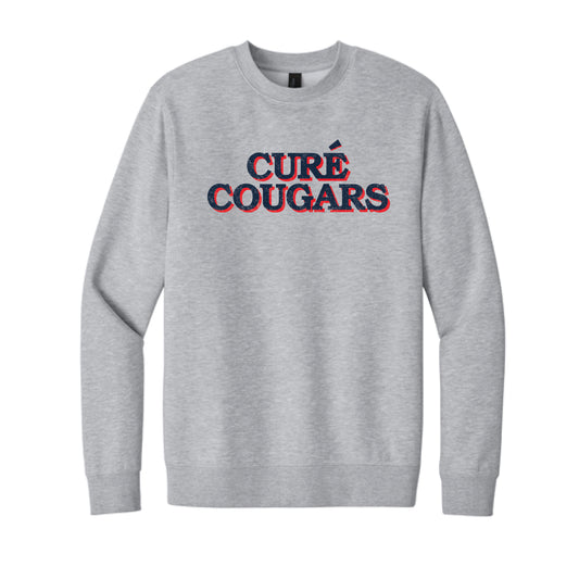 The Cure' Cougars Serif | Adult Light Heather Grey Crew