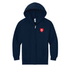 The Cure' of Ars Zip Up Hoodie | Youth Navy Full Zip Hooded Sweatshirt