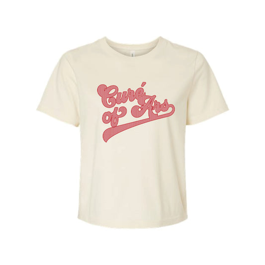 The Cure' of Ars Stripes | Adult Natural Boxy Tee
