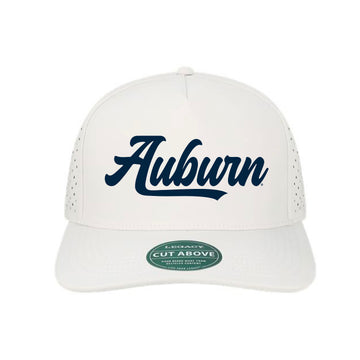 The Cursive Auburn Hat | Embroidered White Cap