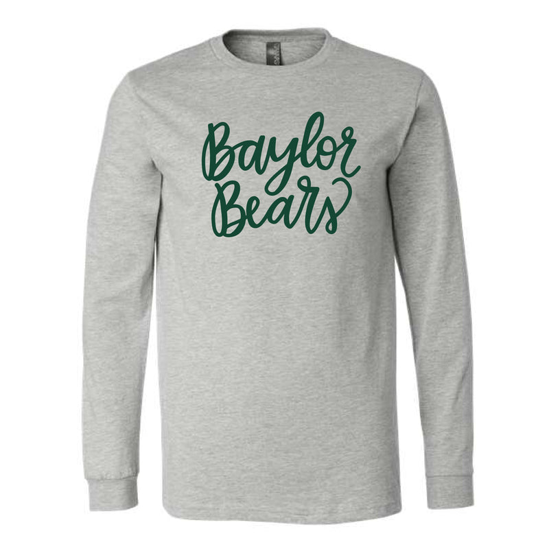 The Cursive Baylor Bears | Athletic Heather Long Sleeve