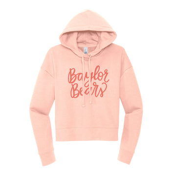 The Cursive Baylor Bears | Rosewater Pink Fleece Hoodie