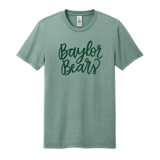 The Cursive Baylor Bears | Sage Tee