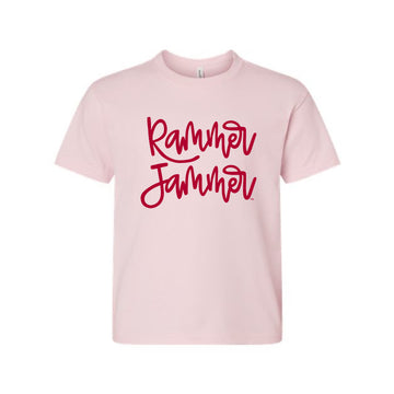 The Rammer Jammer Cursive | Youth Soft Pink Tee