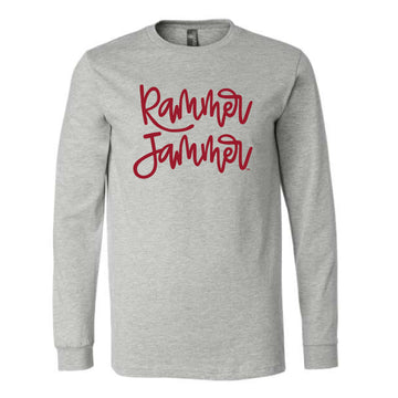 The Rammer Jammer Cursive | Athletic Heather Long Sleeve Tee