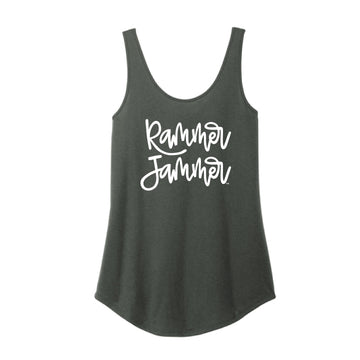 The Rammer Jammer Cursive | Deepest Grey Tank
