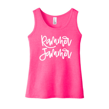 The Rammer Jammer Cursive | Youth Fuchsia Frost Tank