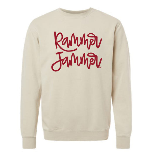 The Rammer Jammer Cursive | Ivory Crewneck Sweatshirt