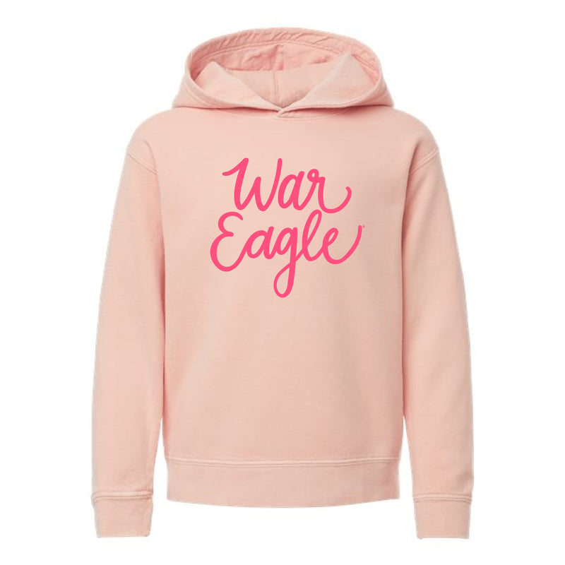 The Cursive War Eagle | Youth Peachy Hooded Sweatshirt