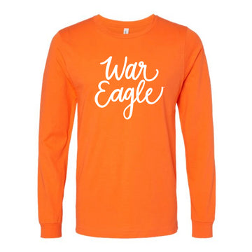The Cursive War Eagle | Orange Long Sleeve Tee