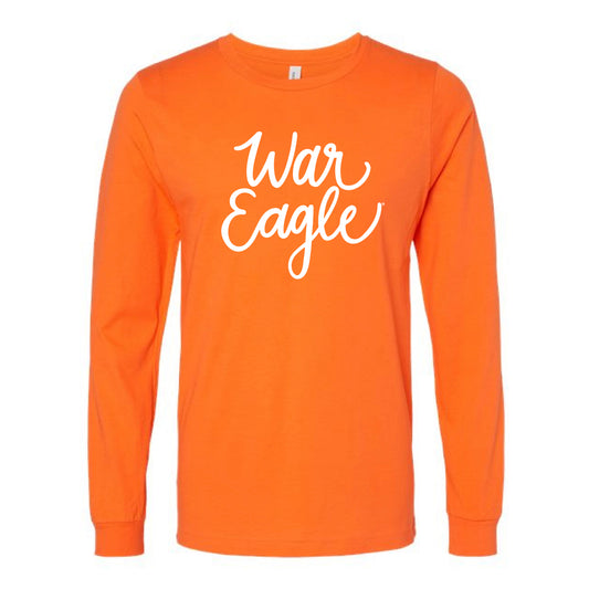 The Cursive War Eagle | Orange Long Sleeve Tee