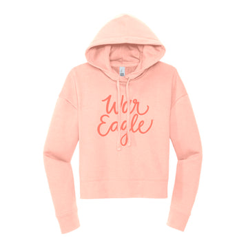 The Cursive War Eagle | Rosewater Pink  Fleece Hoodie
