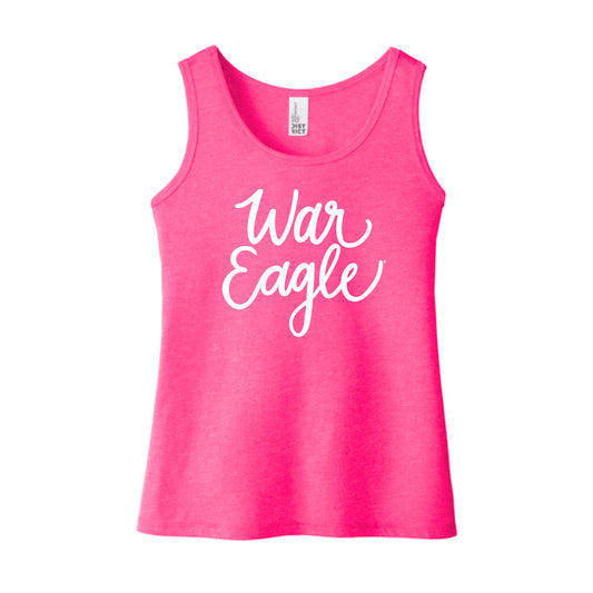 The Cursive War Eagle | Youth Fuchsia Frost Tank