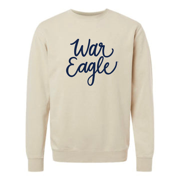 The Cursive War Eagle | Pigment Ivory Crewneck Sweatshirt