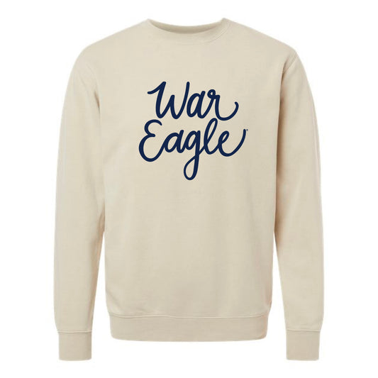The Cursive War Eagle | Pigment Ivory Crewneck Sweatshirt