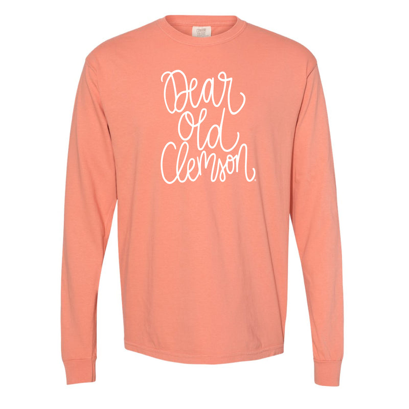 The Dear Old Clemson Script | Terracotta Long Sleeve