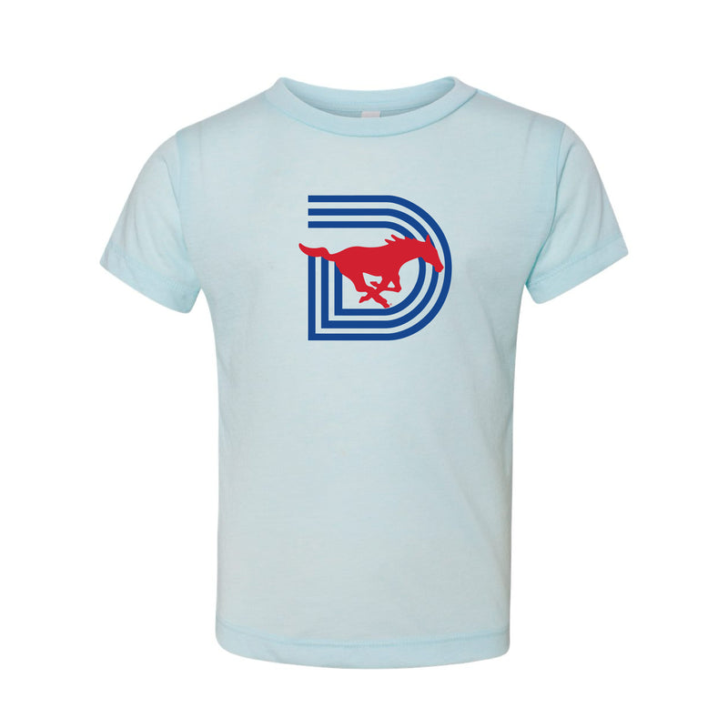 The D Mustangs Logo | Toddler Ice Blue Triblend Tee