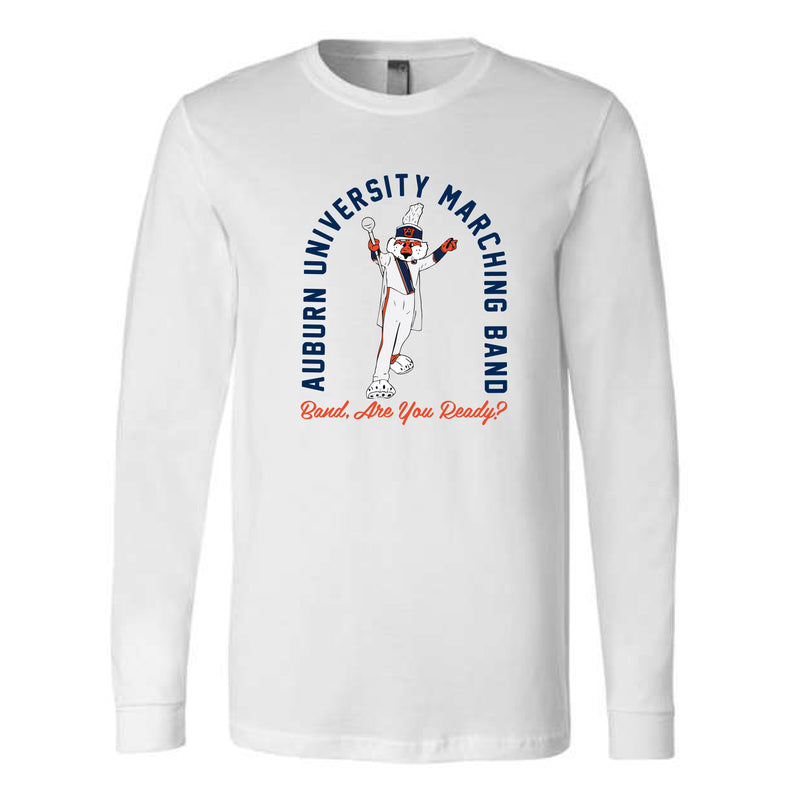 The Drum Major Aubie Arch | White Long Sleeve